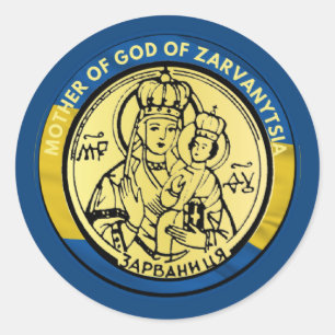 UKRAINE GOTTERMUTTER VON ZARVANYTSIA RELIGIOUS PAT RUNDER AUFKLEBER