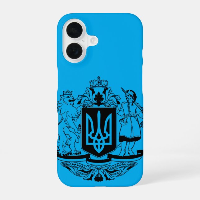 Ukraine Größeres Wappen iPhone 16 Hülle (Rückseite)