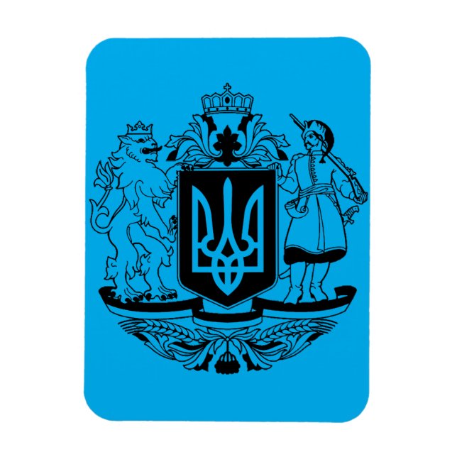 Ukraine Größeres Wappen Magnet (Vertikal)