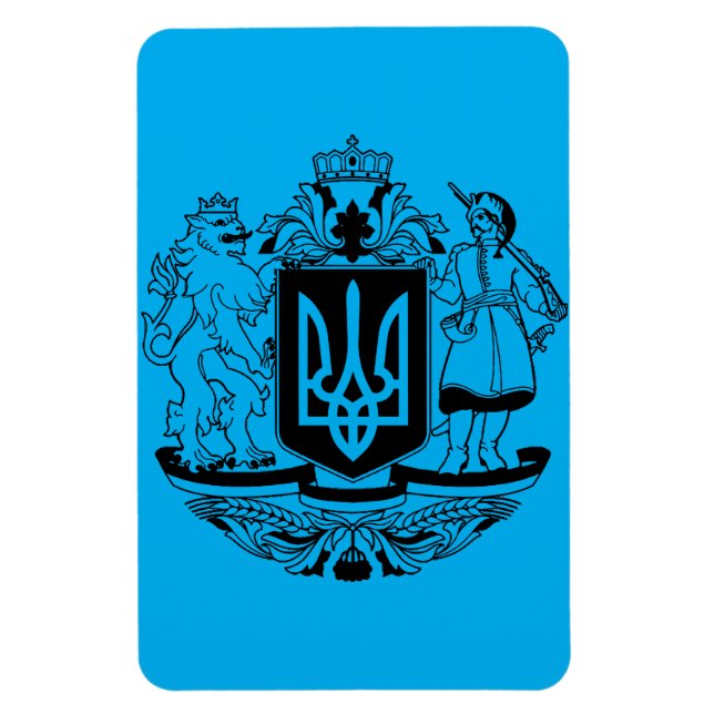 Ukraine Größeres Wappen Magnet (Vertikal)