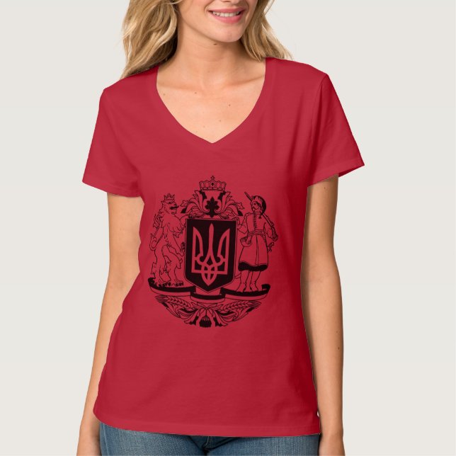 Ukraine Größeres Wappen T-Shirt (Vorderseite)