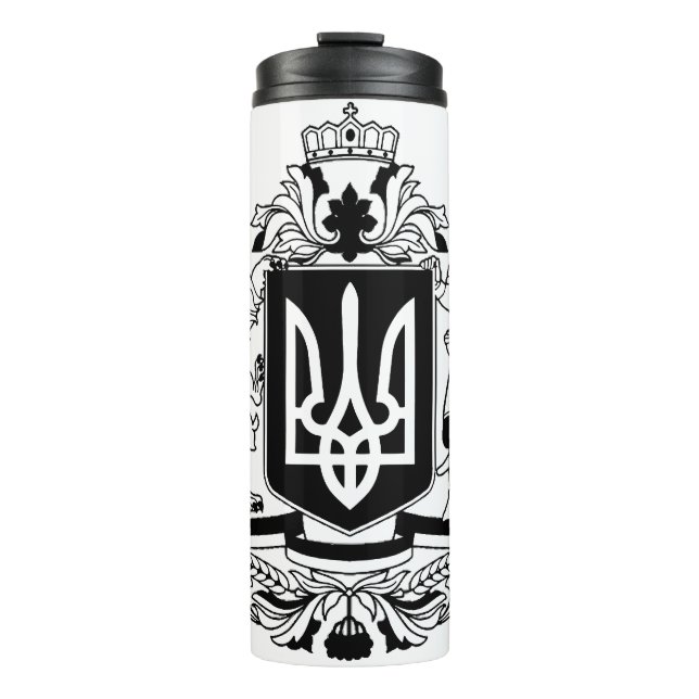 Ukraine Größeres Wappen Thermosbecher (Vorderseite)
