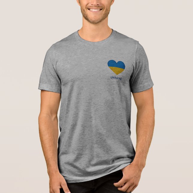 Ukraine. Heart. Love to Ukraine. Support.  Tri-Blend Shirt (Vorderseite)