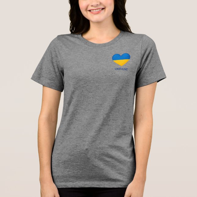 Ukraine. Heart. Love to Ukraine. Support.  Tri-Blend Shirt (Vorderseite)