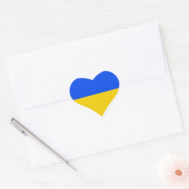 UKRAINE Herz-Aufkleber (Umschlag)