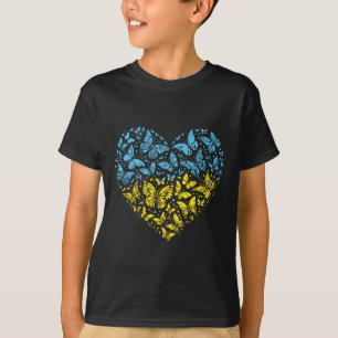 Ukraine Herz Schmetterlinge Ukrainische Frauen Mäd T-Shirt