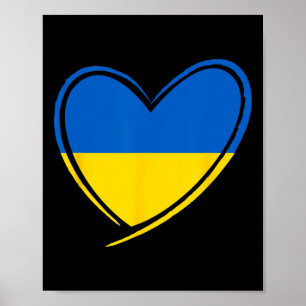 Ukraine Herz Ukrainische Flagge Patriotische Männe Poster