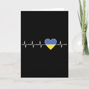 Ukraine Herzschlag-Flagge Unterstützung Ukrainisch Karte