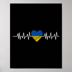 Ukraine Herzschlag Puls Ukraine-Flagge Ich liebe d Poster