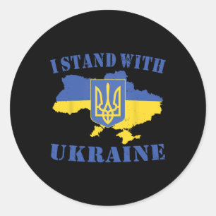 Ukraine Ich stehe mit Ukraine Shirt Ukrainische Fl Runder Aufkleber