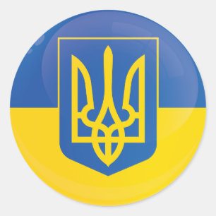 Ukraine-Icon-Flagge Runder Aufkleber