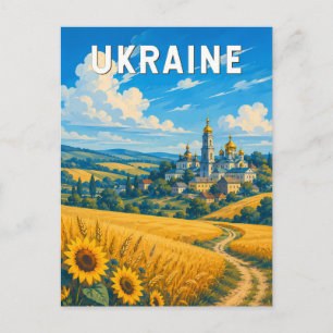 Ukraine Illustration Reise Kunst Vintage Postkarte