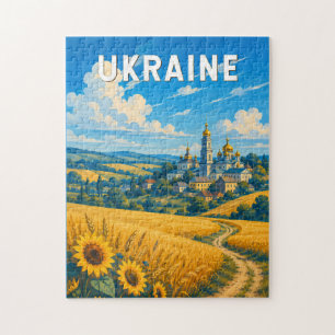 Ukraine-Illustration Reise Kunst Vintage Puzzle