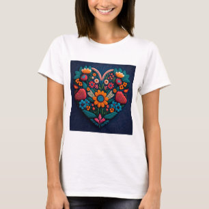 Ukraine - Inspiriertes Herz der Blume T-Shirt