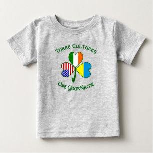 Ukraine Irland USA Kleeblatt Flagge Personalisiert Baby T-shirt