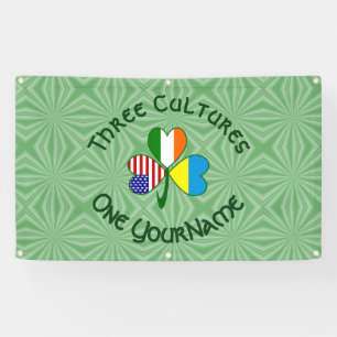 Ukraine Irland USA Kleeblatt Flagge Personalisiert Banner
