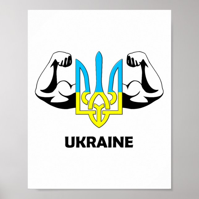 Ukraine Is Power! Emblem Of Ukraine. Trident.  Poster (Vorne)
