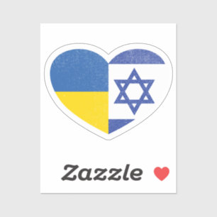 Ukraine - Israel - Flaggenstaat der israelischen H Aufkleber