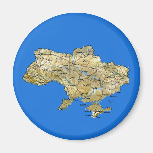 Ukraine Karte Magnet (Vorne)