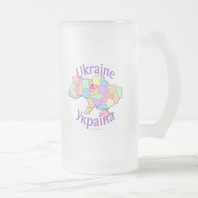 Ukraine-Karte Mattglas Bierglas (Rechts)