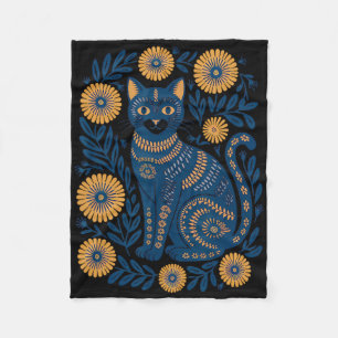 Ukraine-Katze Blumen Vintage Ukrainische Flagge Wy Fleecedecke