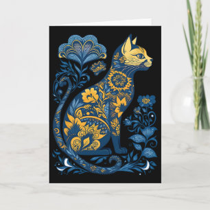 Ukraine-Katze Floral Vintage Ukrainische Flagge Un Karte