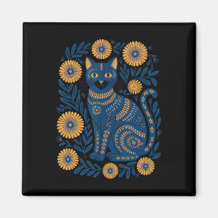 Ukraine Katze Floral Vintage Ukrainische Flagge Vy Magnet