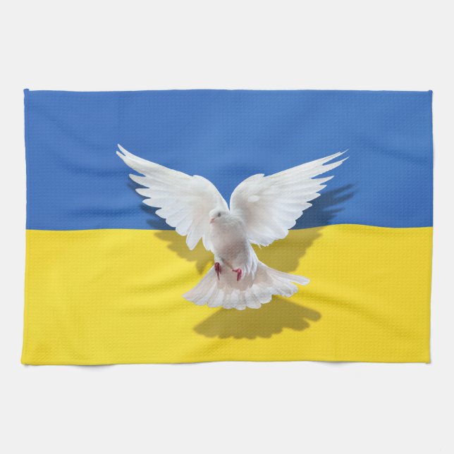 Ukraine Küchentuch Taube des Friedens - Freiheit (Horizontal)