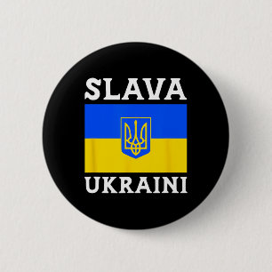 Ukraine Landesflagge Stolz Slava Ukraini 1 Button