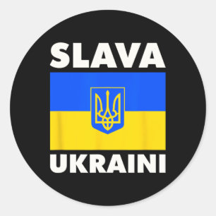 Ukraine Landesflagge Stolz Slava Ukraini 2 Runder Aufkleber