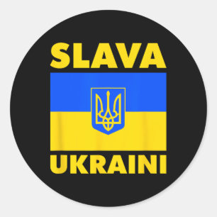 Ukraine Landesflagge Stolz Slava Ukraini  Runder Aufkleber