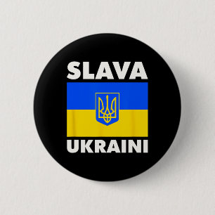 Ukraine Landesflagge Stolz Slawa Ukrajini 2 Button