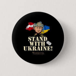 Ukraine Lettland Flaggen Hundemarke Zelensky Steh Button