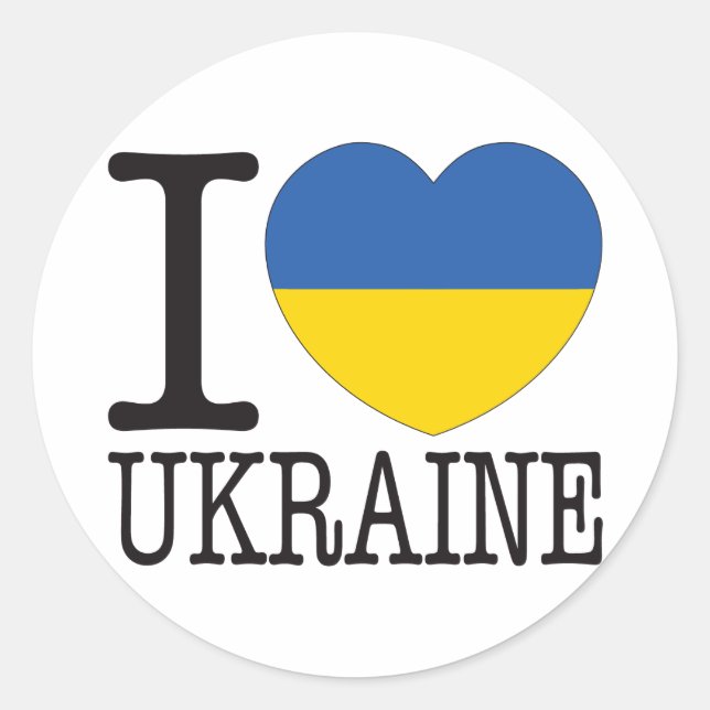 Ukraine Liebe V2 Runder Aufkleber (Vorderseite)