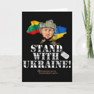 Ukraine Litauen Flaggen Hundemarke Zelensky Steh W Karte