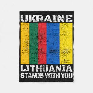 Ukraine Litauen Steht Mit Dir Litauische Unterstüt Fleecedecke