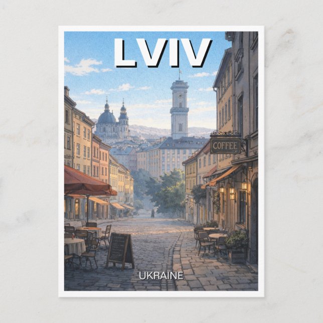 Ukraine Lviv Reise Postkarte (Vorderseite)
