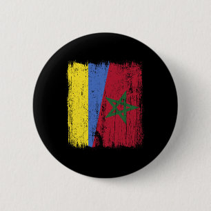 Ukraine Marokko Halbflagge Ukrainisch Marokkanisch Button