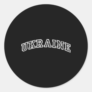Ukraine Minimalist Vintage Inspiriert Retro Varsit Runder Aufkleber