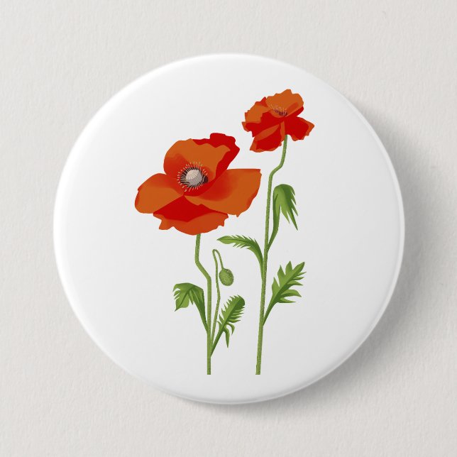Ukraine "Mohnblume Blume" Button (Vorderseite)