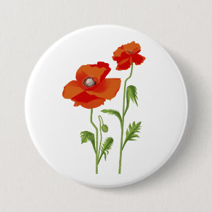 Ukraine "Mohnblume Blume" Button