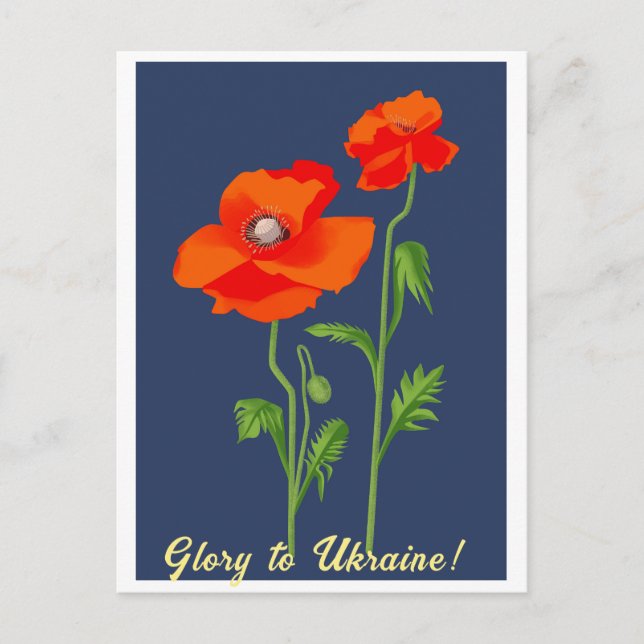 Ukraine "Mohnblume Blume" - farbenfrohe Postkarte (Vorderseite)