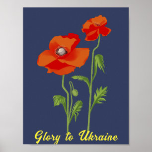 Ukraine "Mohnfriedhof Blume" farbenfroh Poster