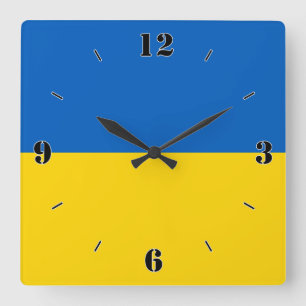 Ukraine Nationalflagge Patriotisch Quadratische Wanduhr