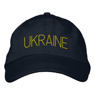 UKRAINE Navy Blue and Thinn Yellow Bestickte Baseballkappe
