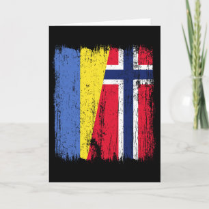 Ukraine Norwegen Halbe Flagge Ukrainische Norwegis Karte