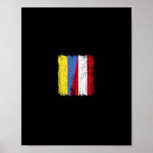 Ukraine Österreich Halbflagge Ukrainisches Österre Poster