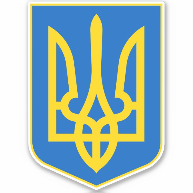 Ukraine Patriotische ukrainische Wappen Aufkleber (Vorderseite)