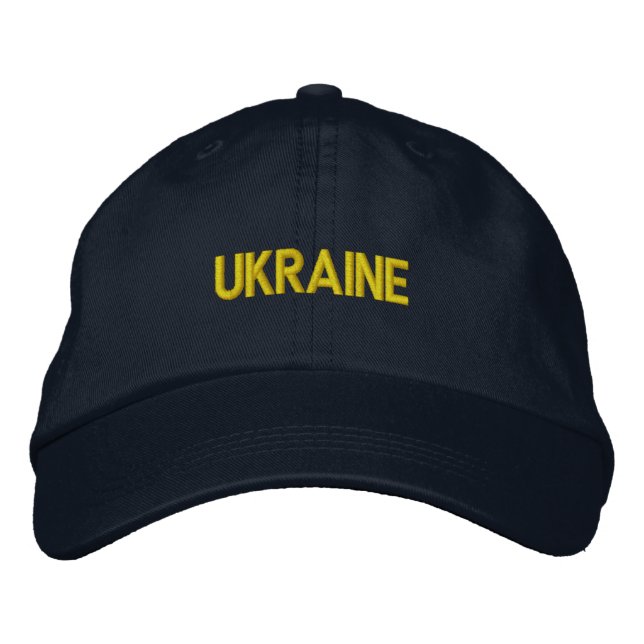 Ukraine Patriotisches Design bestickt Baseballhut Bestickte Baseballkappe (Vorderseite)