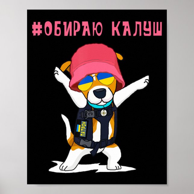 Ukraine Patron Dog DSNS stehen mit Kalush and Ste Poster (Vorne)